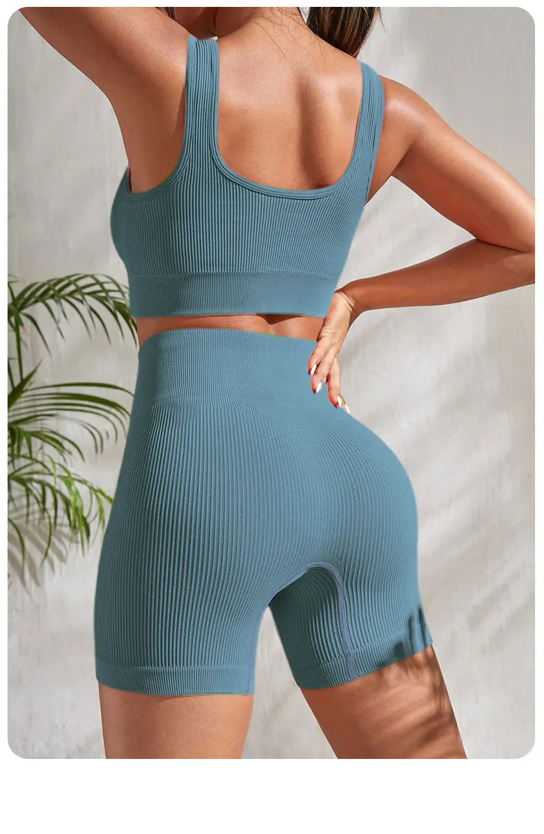 Seamless Ribbed Yoga Sets